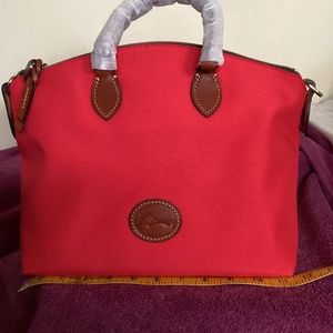 Dooney and Bourke Nylon Satchel, red.